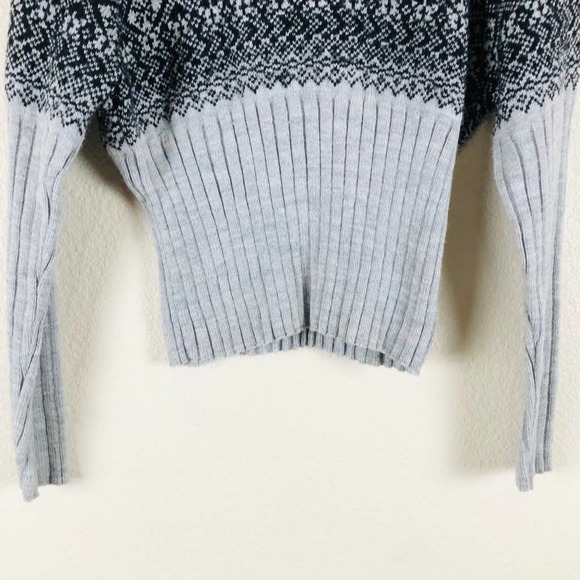 Glory USA Sweater Black White Fairisle Mock Neck Pullover Cropped Size Small - Picture 4 of 14